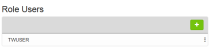 The Role Users section of the Secured Role Properties page.