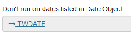 Showing the link to the date object (Exceptions) on the Job properties page.
