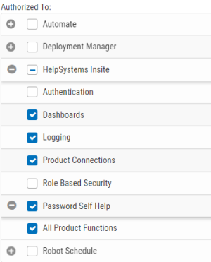 An example of which products a role can be authorized to.