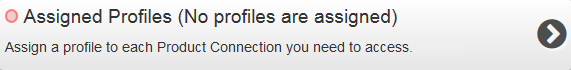 Assigned Profiles showing a red icon meaning a profile hasn't been assigned to an IBM i connection.