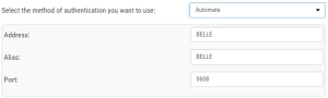 Shows settings to authenticate users against an Automate server.