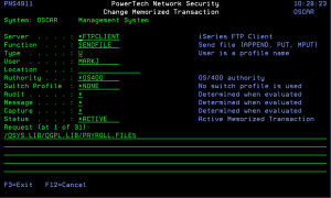 Change a Memorized Transaction