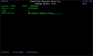 Change Object List panel