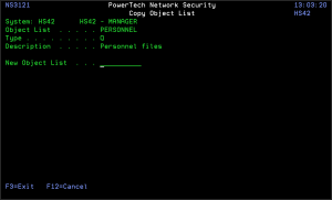 Copy Object List panel