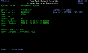 Display Captured Transactions