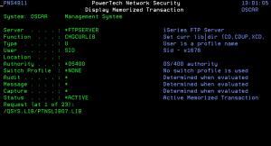 Display a Memorized Transaction panel