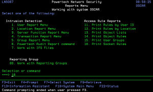 Reports Menu panel