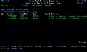 Work with Captured Transactions panel