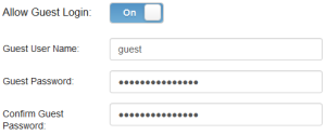 The Allow Guest Login section on the Authentication page.