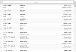 Captured Transactions screen