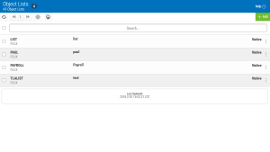Object List Screen