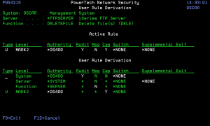 User Rule Detail panel