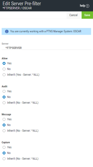Edit Server Pre-Filter