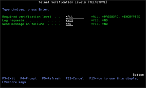 Telnet Verification Levels
