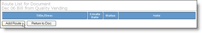 Description: Any existing Routes for this document display