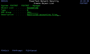 Create Object List panel