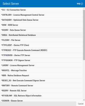 Functions Selection window