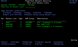 Work with Object Lists panel