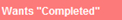 Shows that the React to status has not been met.
