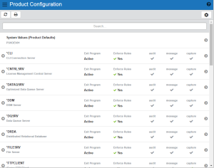Product Configuration Screen