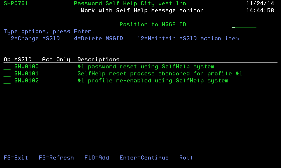Help Message System Work with Self Help Message Monitor - SHP0761