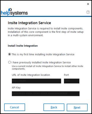 The Choose Components window during installation of HelpSystems Insite.