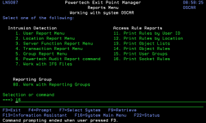 Reports Menu panel