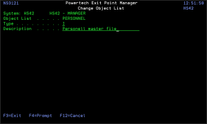 Change Object List panel