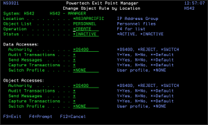 Change Object Rule by Location panel