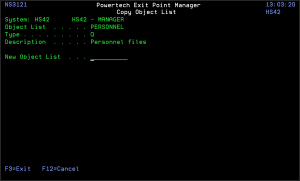 Copy Object List panel