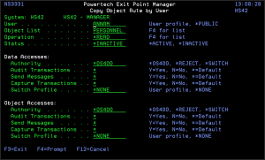 Copy Object Rule by User panel