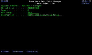 Create Object List panel