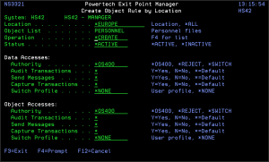 Create Object Rule by Location panel