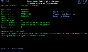 Display Captured Transactions