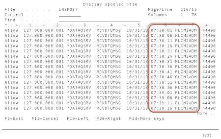 Click to view larger image. display Spooled File panel