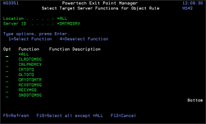 Select Target Functions for Object Rule panel
