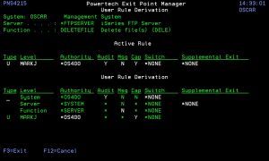 User Rule Detail panel