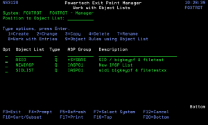 Work with Object Lists panel