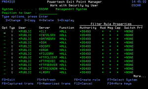 Work with Security by User panel