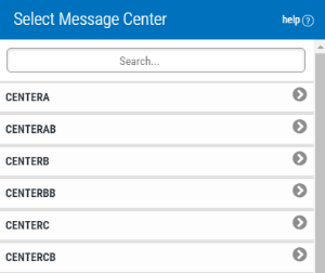 The Select Message Center dialog box.