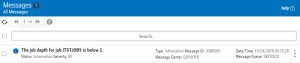 Checking the message history of a resource monitor.