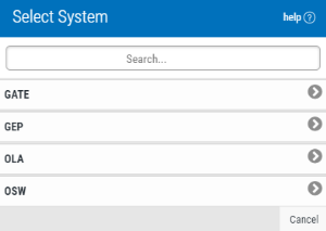 The Select System dialog box.
