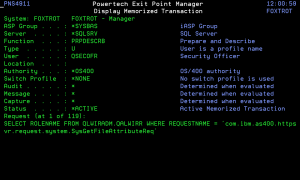 Display a Memorized Transaction panel
