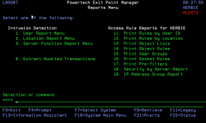 Reports Menu panel