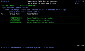 Work with IP Address Groups panel