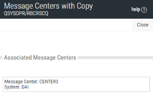 The Message Centers with Copy panel.