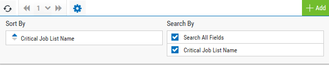 The settings for the Critical Job Lists page.