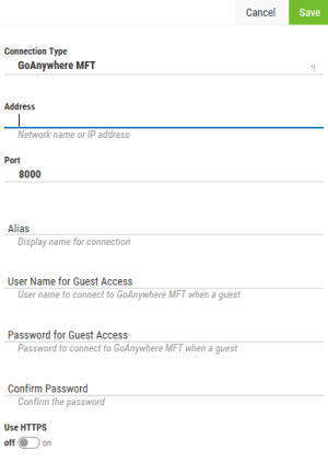 Using the New Product Connection page to add a new Automate Enterprise server connection.