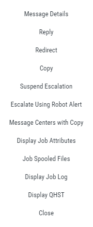 The right-click menu in the Messages window.